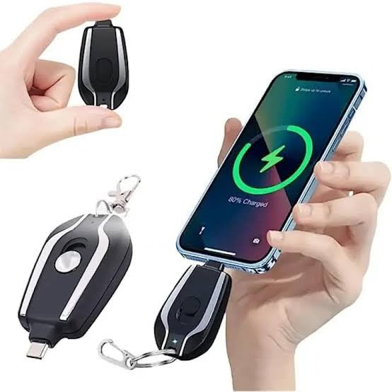 C-Type Mini Key Chain Power Bank – 1500mAh