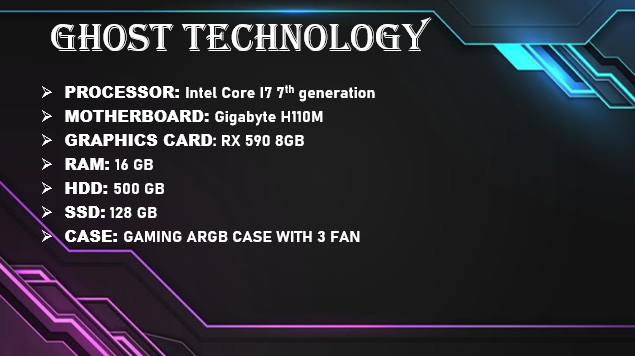 Intel I7 7th generation With Rx 590 8GB High End Gaming Pc