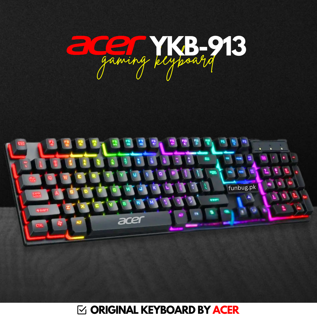 FunBug RGB Gaming Keyboard & Mouse Combo – Mechanical Feel, Waterproof, with Free Mouse Pad