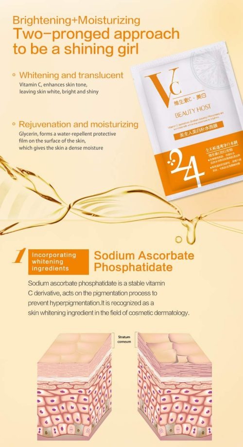 5/10 pcs Face Mask with Vitamin C Extract