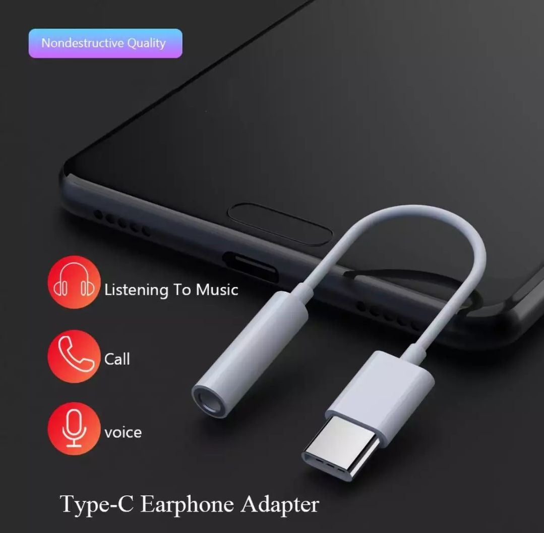 Type-C to 3.5mm Earphone Adapter & Audio Jack Converter
