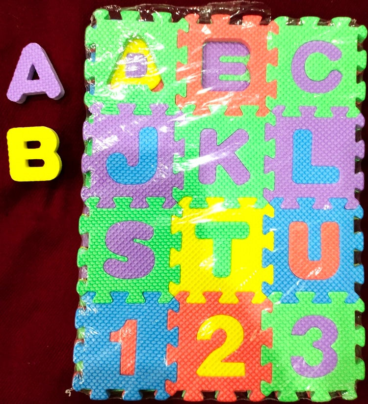 36-Piece Foam Alphabet & Number Play Mat – Colorful EVA Puzzle Tiles (5x5 cm)