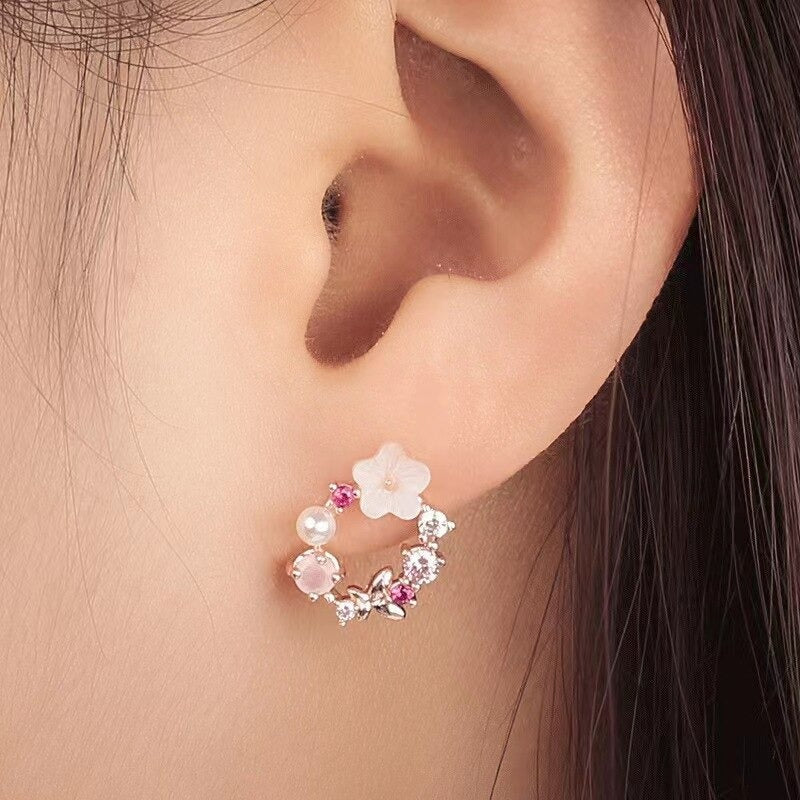 4 Pieces Rose Gold Color Lady Flower
