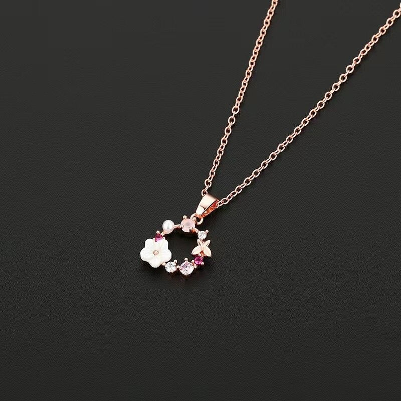 4 Pieces Rose Gold Color Lady Flower